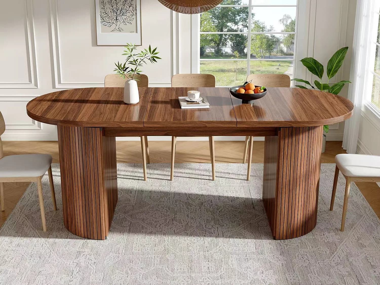 Table à Manger Extensible 120-160x80cm - avec un espace de rangement dissimulé - bureau épaissi - Marron