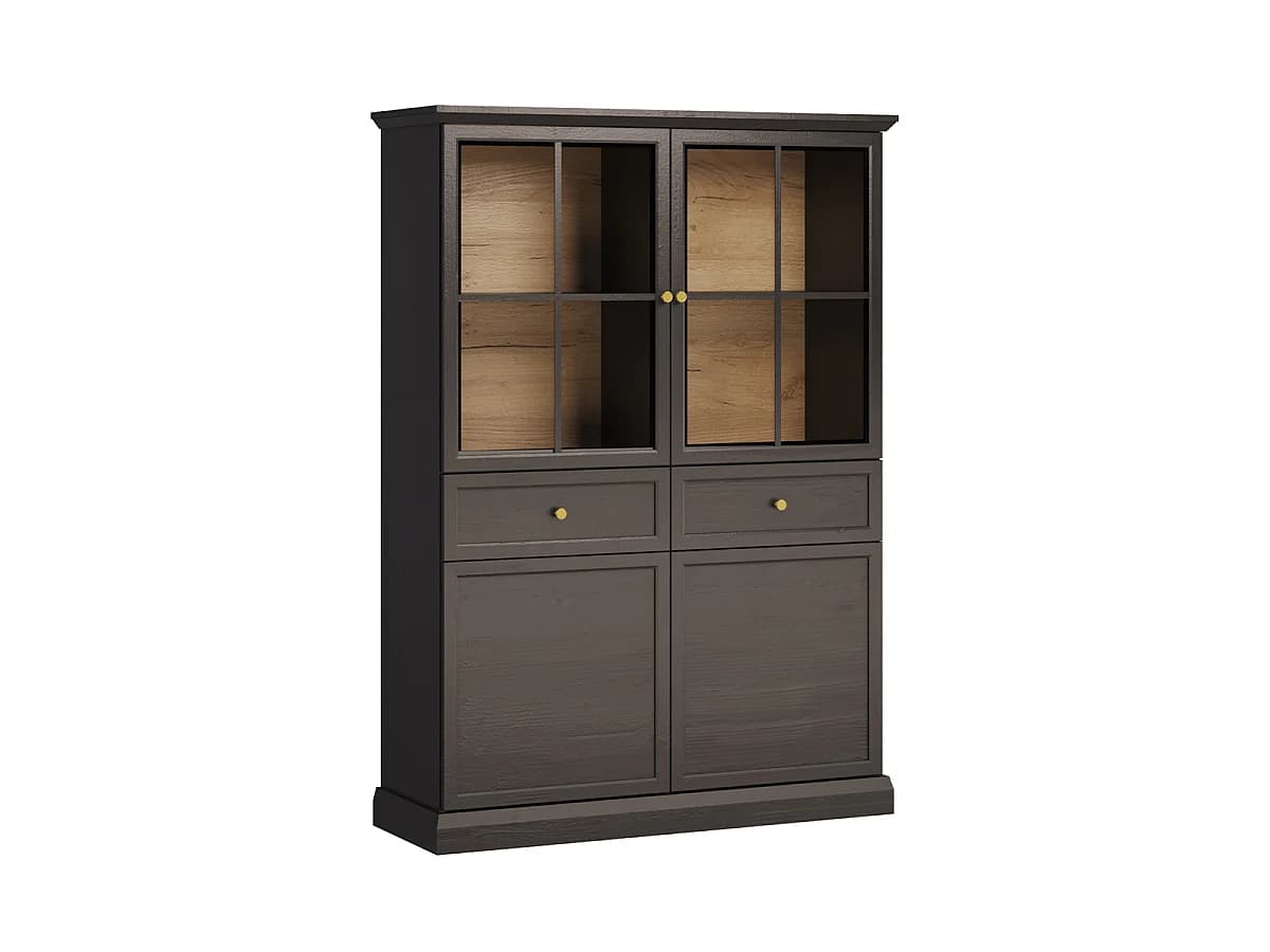Vaisselier 4 portes 2 tiroirs Toja Bois anthracite