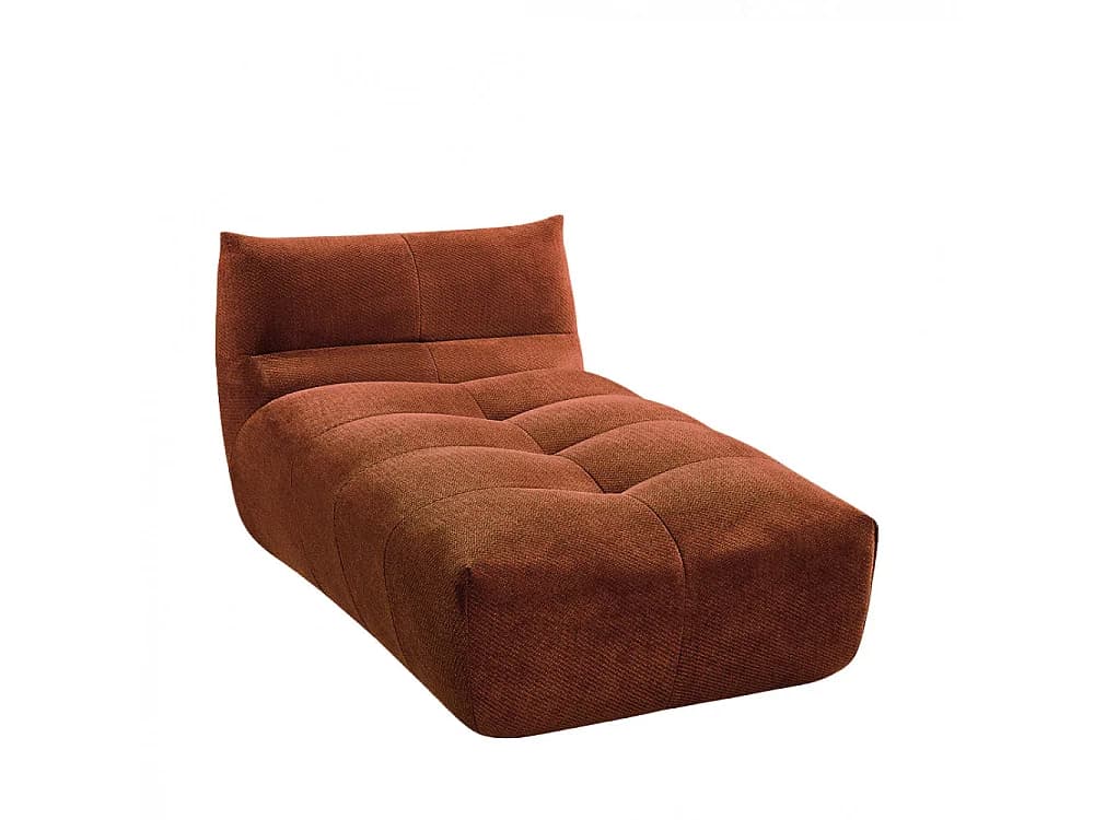 Alba - Chauffeuse lounge compressée 1 place en tissu - Rouille