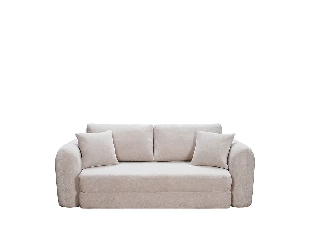 Lou - Canapé convertible compressé 3 places en tissu - Beige