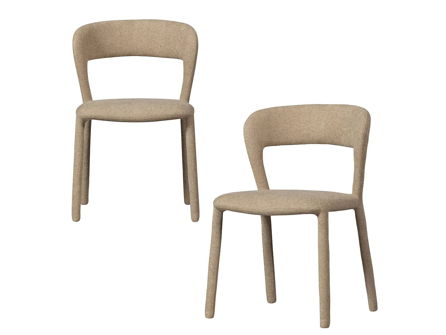 Lot de 2 chaises de salle à manger en polyester NOBLE