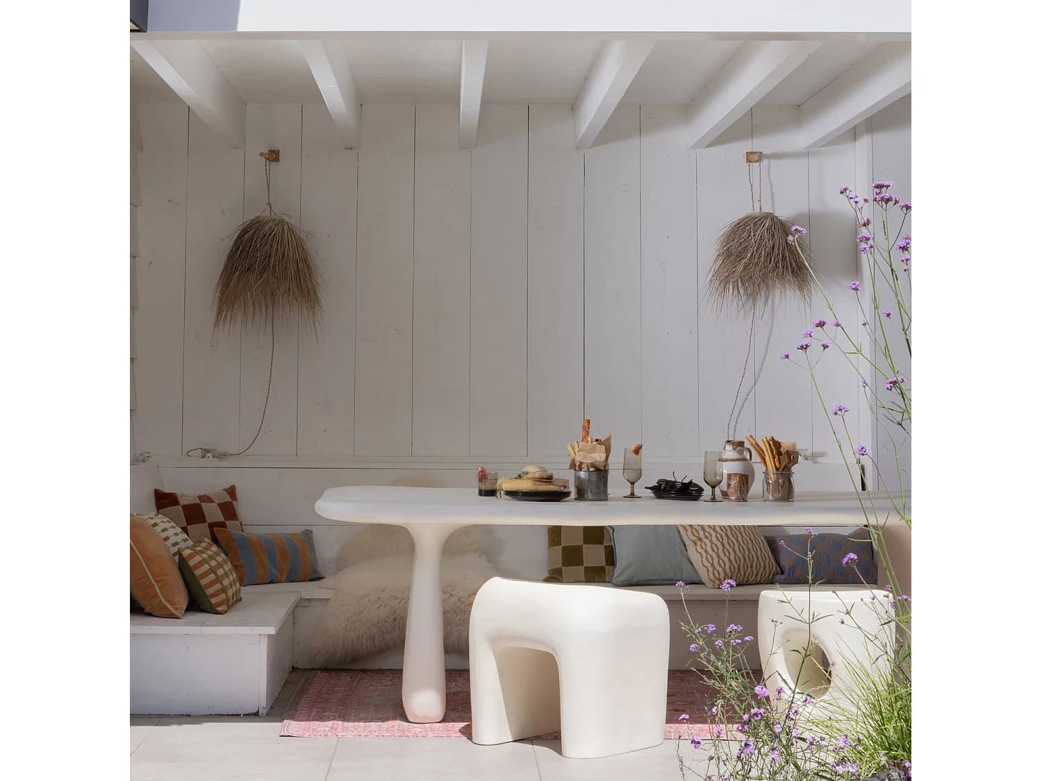 Tabouret de jardin en polymère renforcé de fibres NIVO