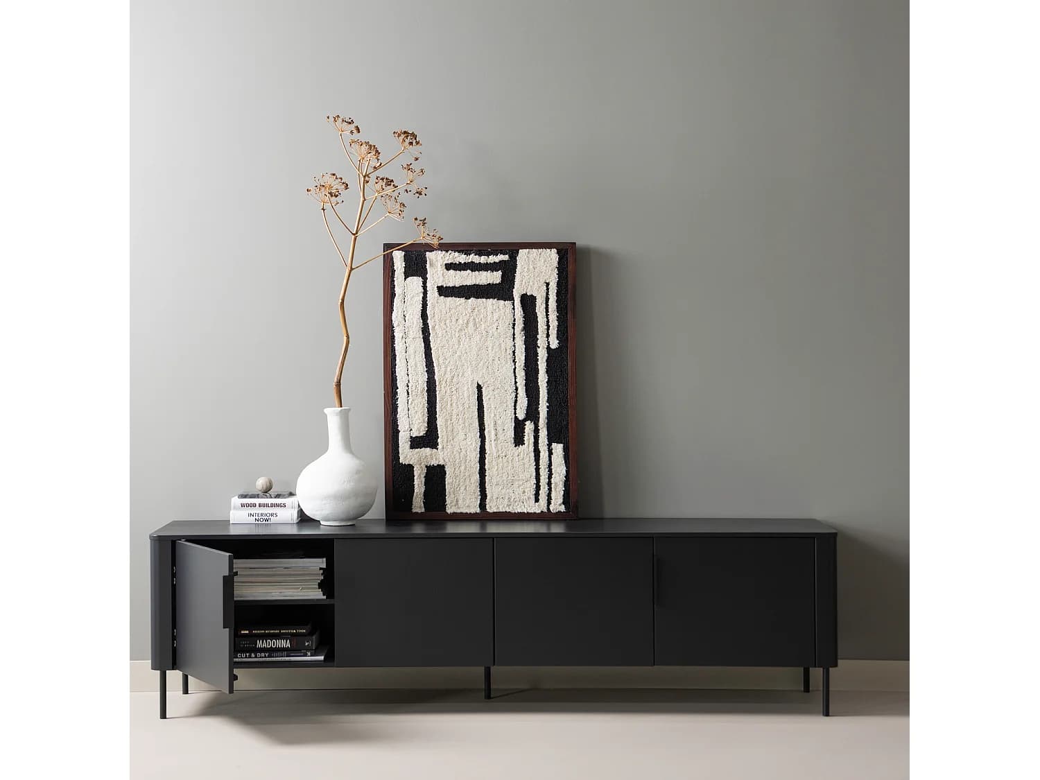 Meuble tv en pin 200 cm GUNNAR