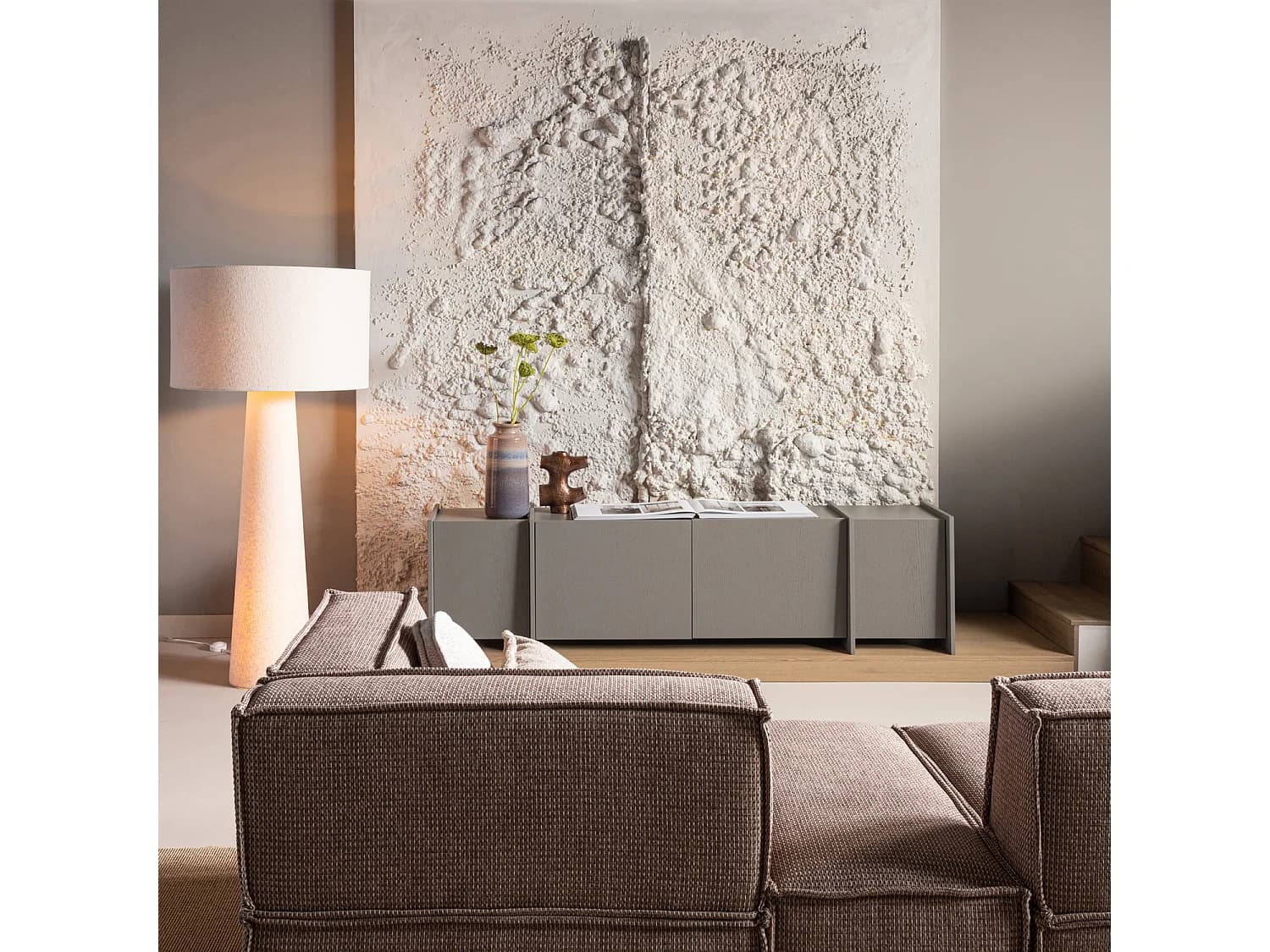 Meuble Tv en placage frêne L200 BROCK