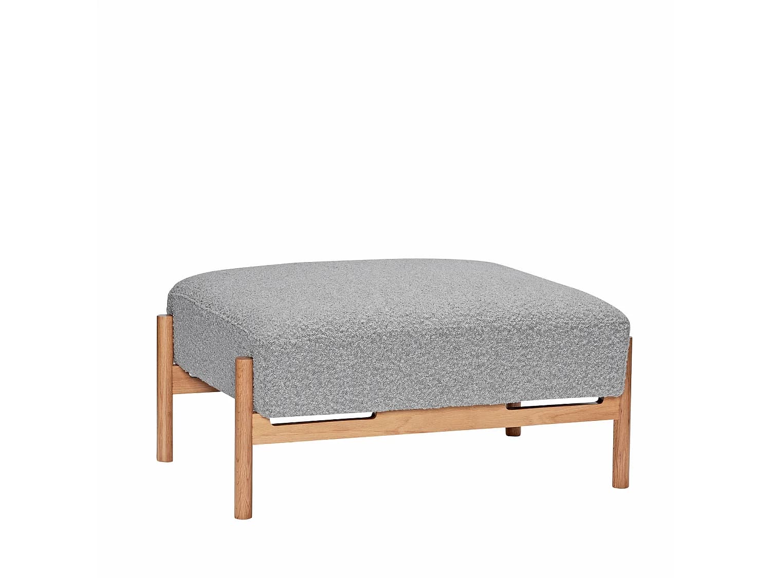 Hübsch Pouf Moment Bois chêne Gris