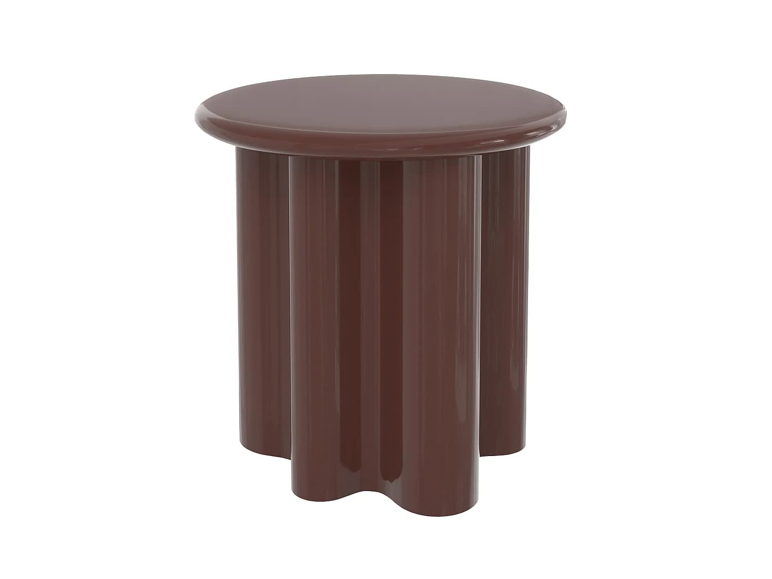 Table d'appoint laquée rouge lie de vin, D50 cm - Olya