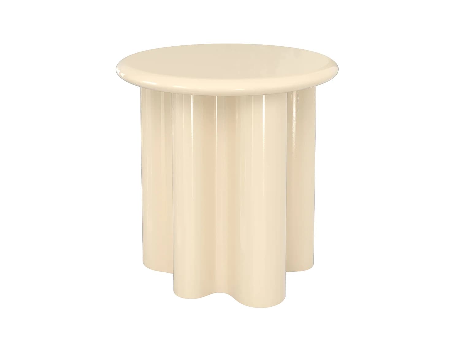 Table d'appoint laquée blanche, D50 cm - Olya