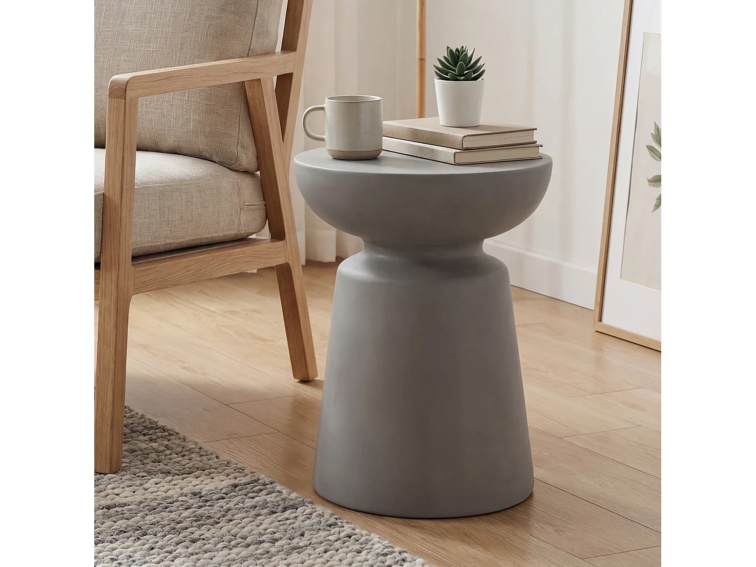 Table d'appoint en béton fibré 35 x 35 x 47 cm
