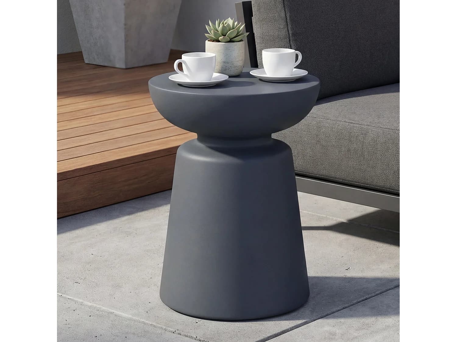 Table d'appoint en béton fibré 35 x 35 x 47 cm