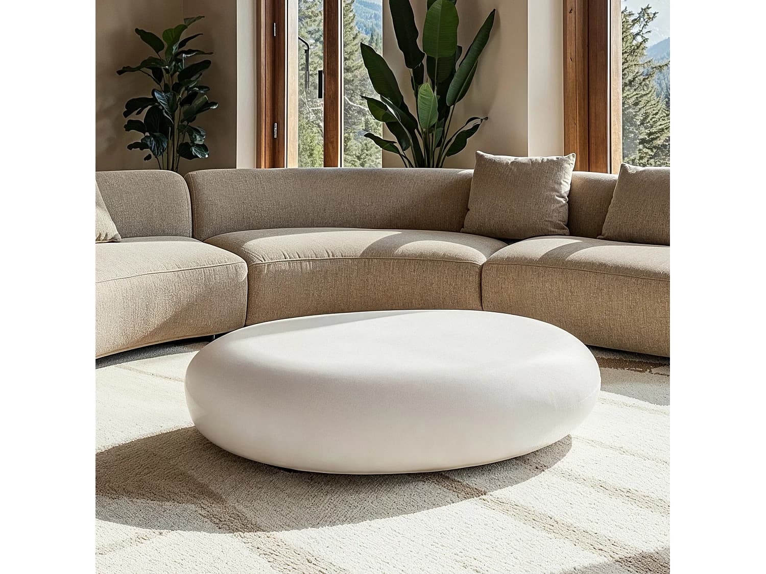 Table basse en béton fibré 99 x 71 x 32 cm