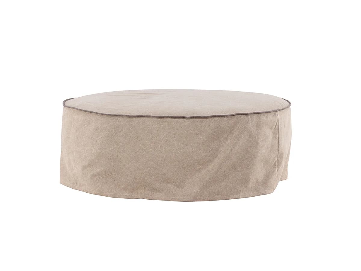 Pouf Effet Lin "Vindo" 101cm Brun