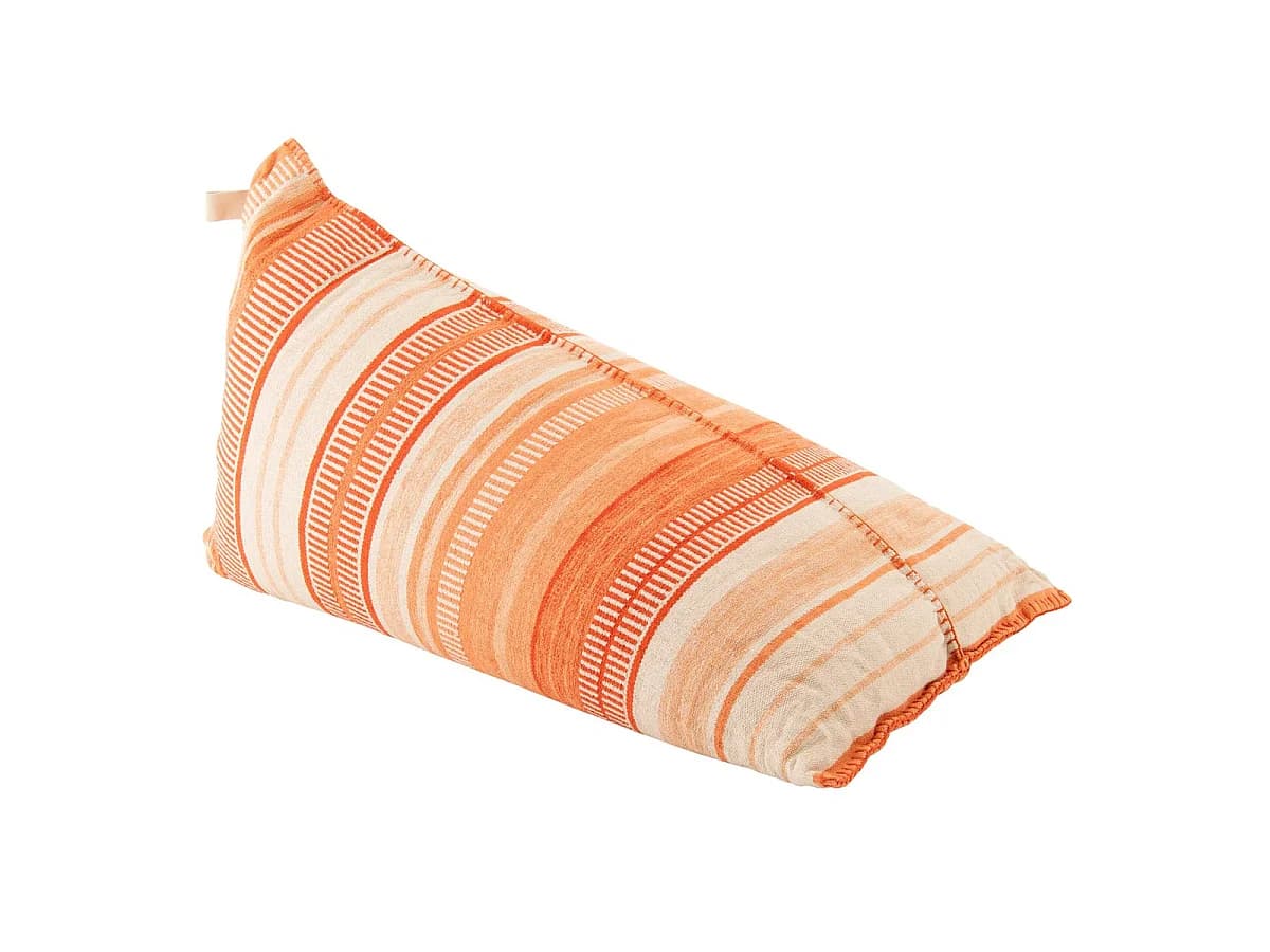 Pouf en Coton "Poire" 150cm Écru & Orange