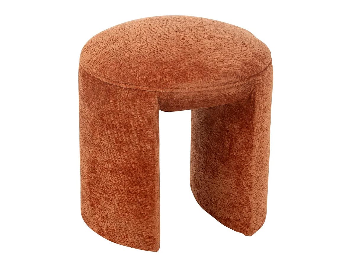 Pouf Rond Design "Anise" 44cm Orange Rouille