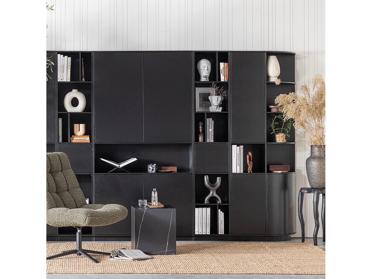 Armoire de rangement rond droit en pin FINCA