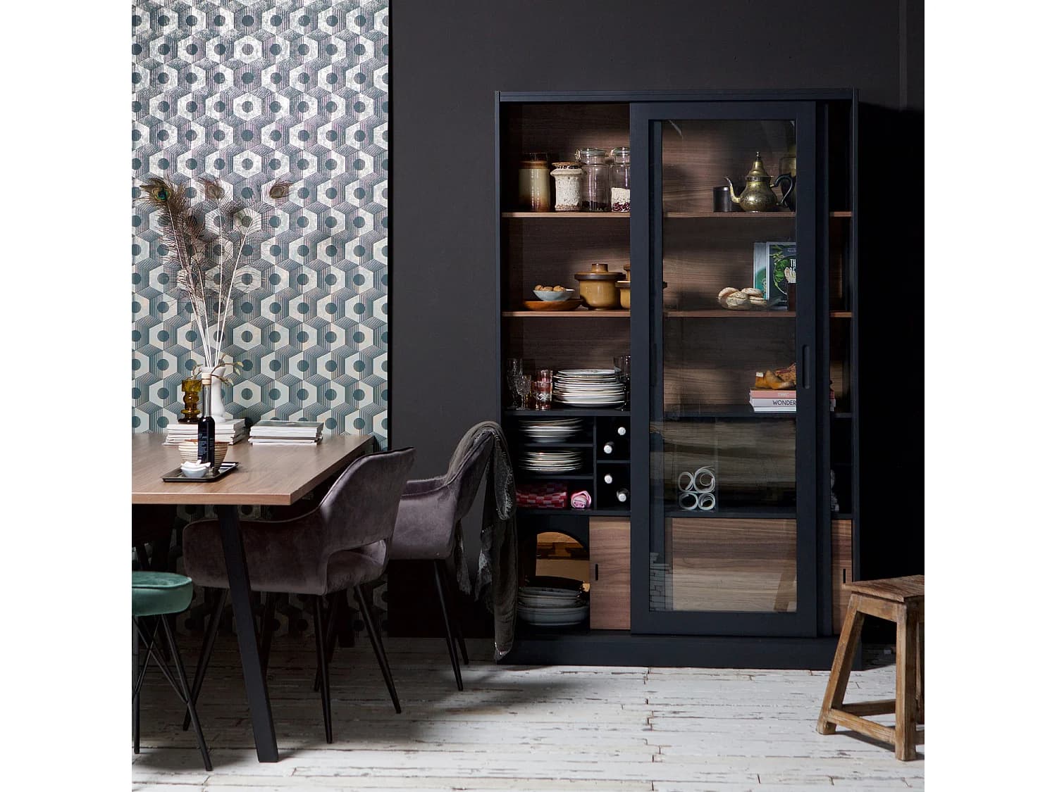 Vitrine en bois et verre JAMES