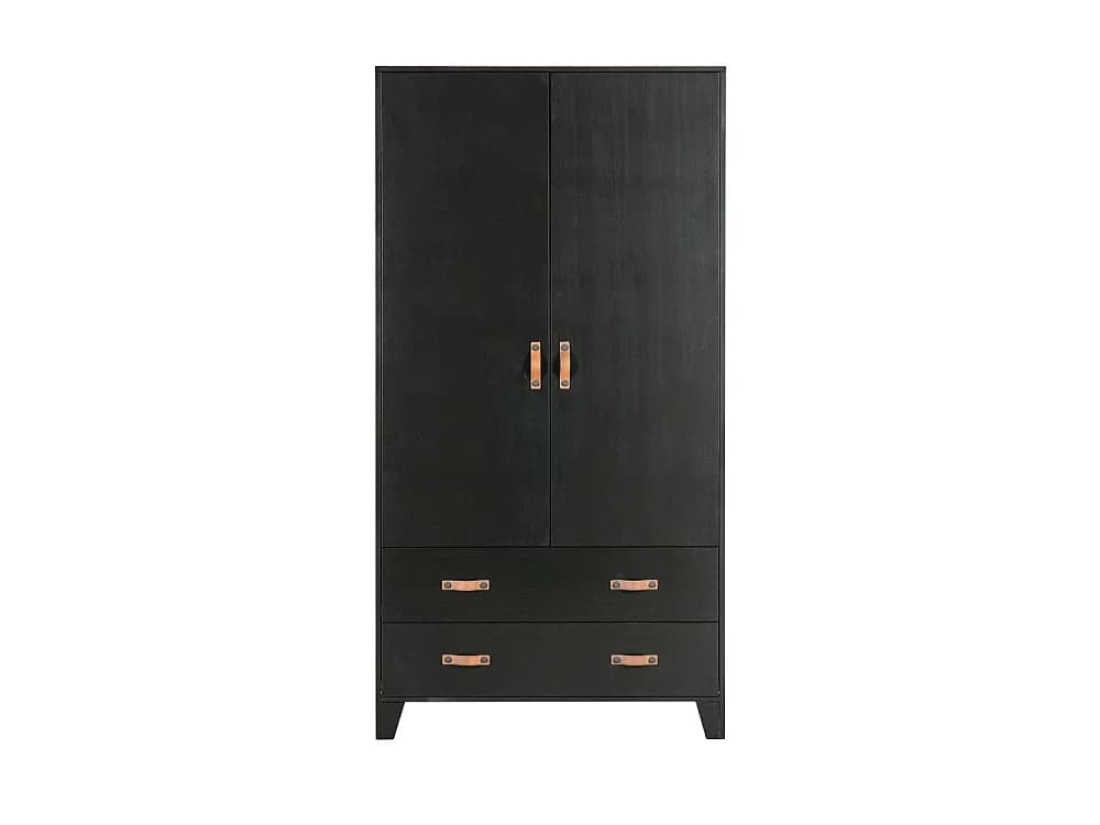 Armoire 2 portes et 4 tiroirs en pin DIAN