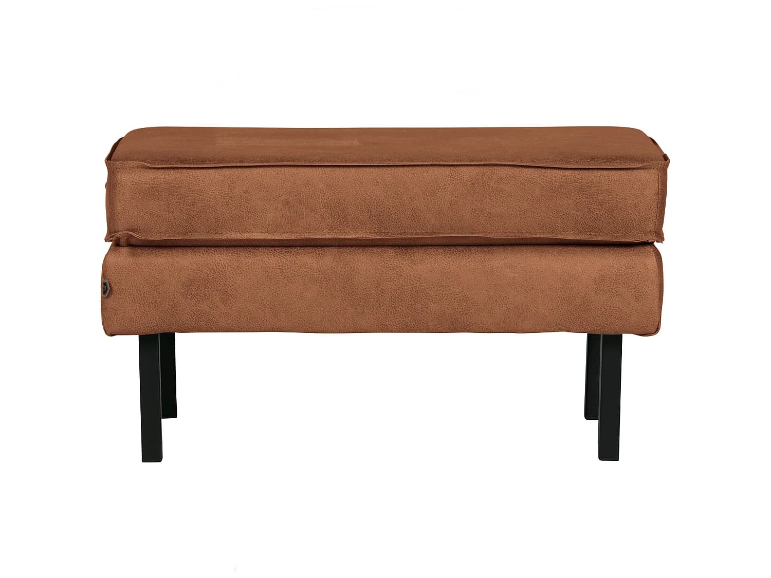Pouf cuir recyclé et repose-pieds en fer RODEO