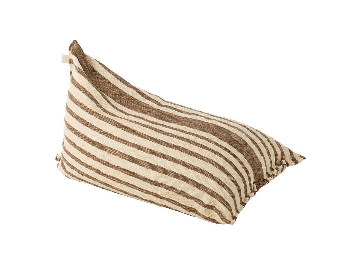 Pouf en Coton "Lignes" 150cm Marron