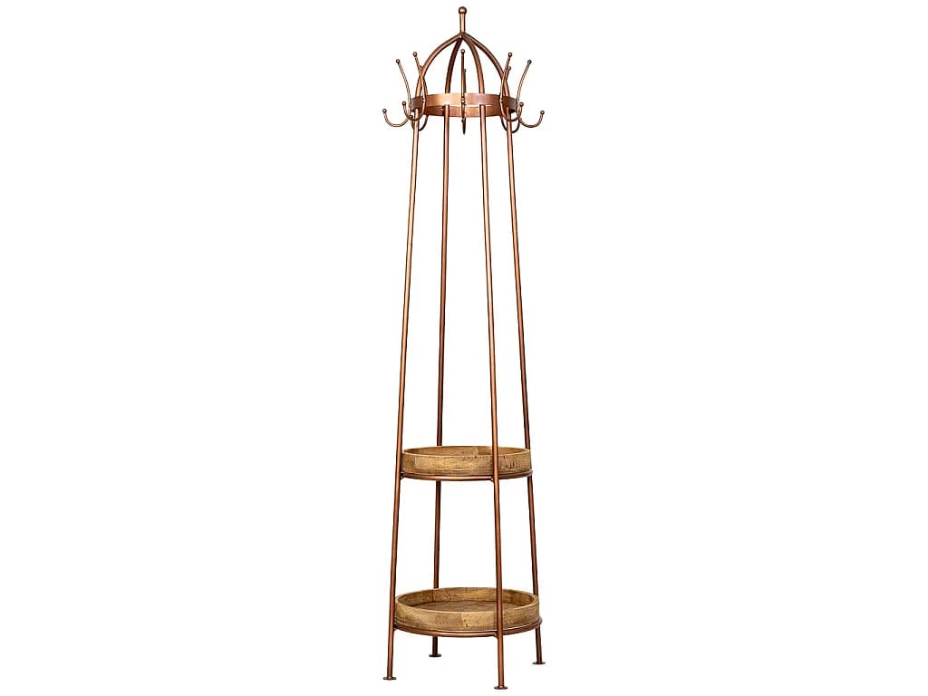 Porte-manteau en bois brun et noir 50 x 50 x 186 cm (h)