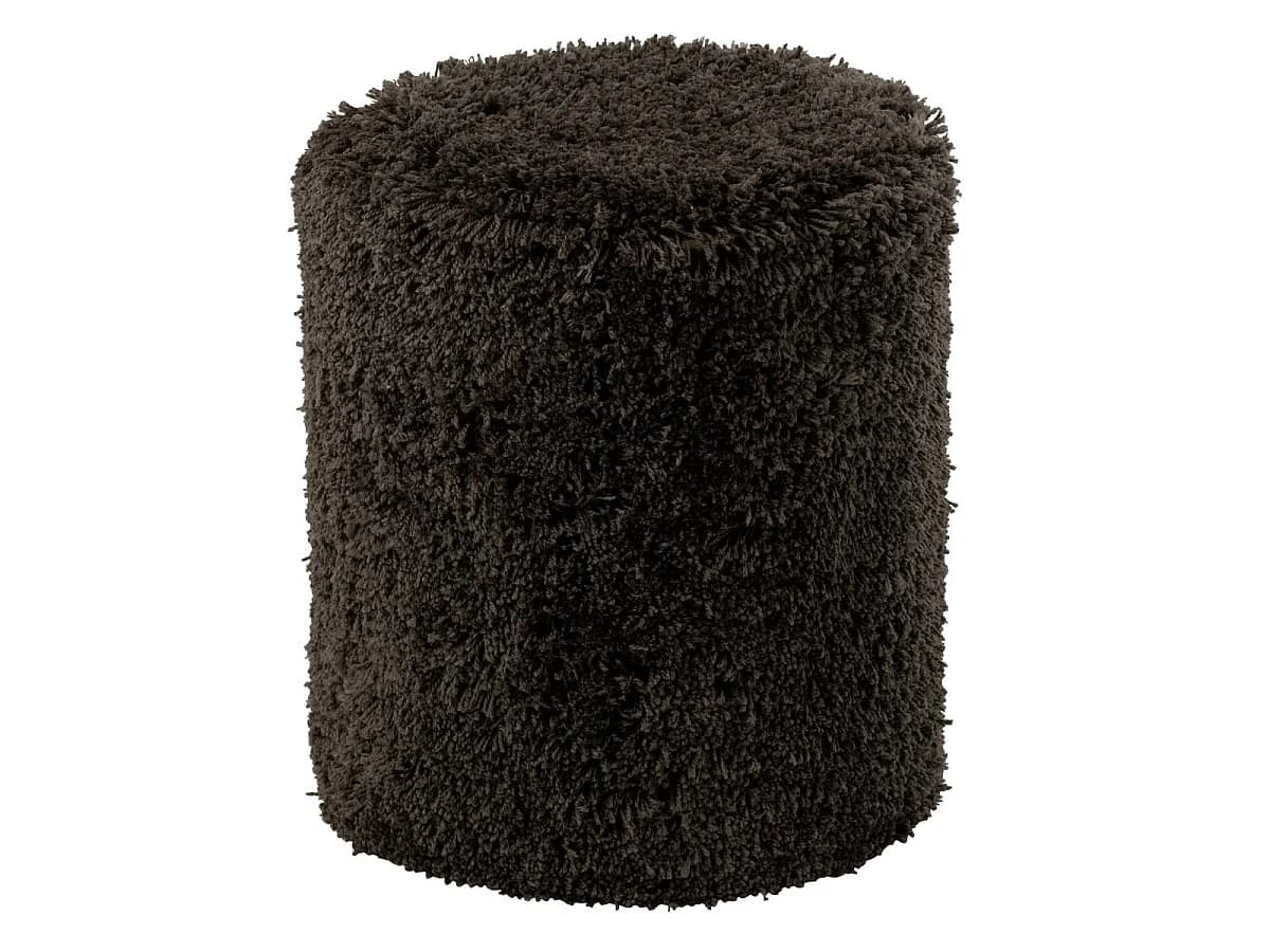 Pouf Cylindrique en Tissu "Doux" 50cm Noir