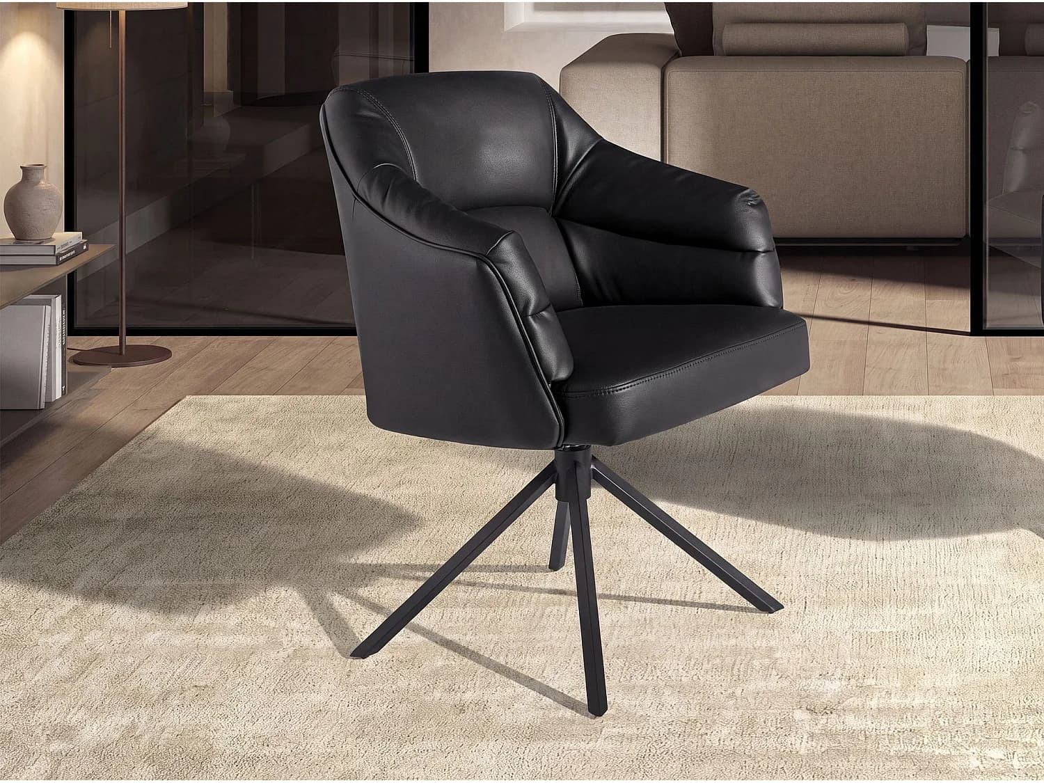 Chaise pivotante en similicuir noir 4247 ANGEL CERDA