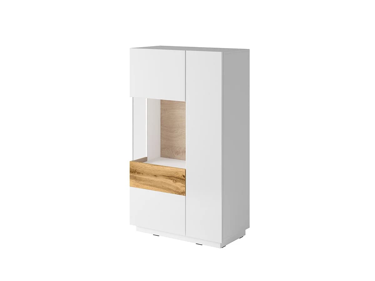 Vaisselier 2 portes ouverture gauche Andrea Blanc et Bois