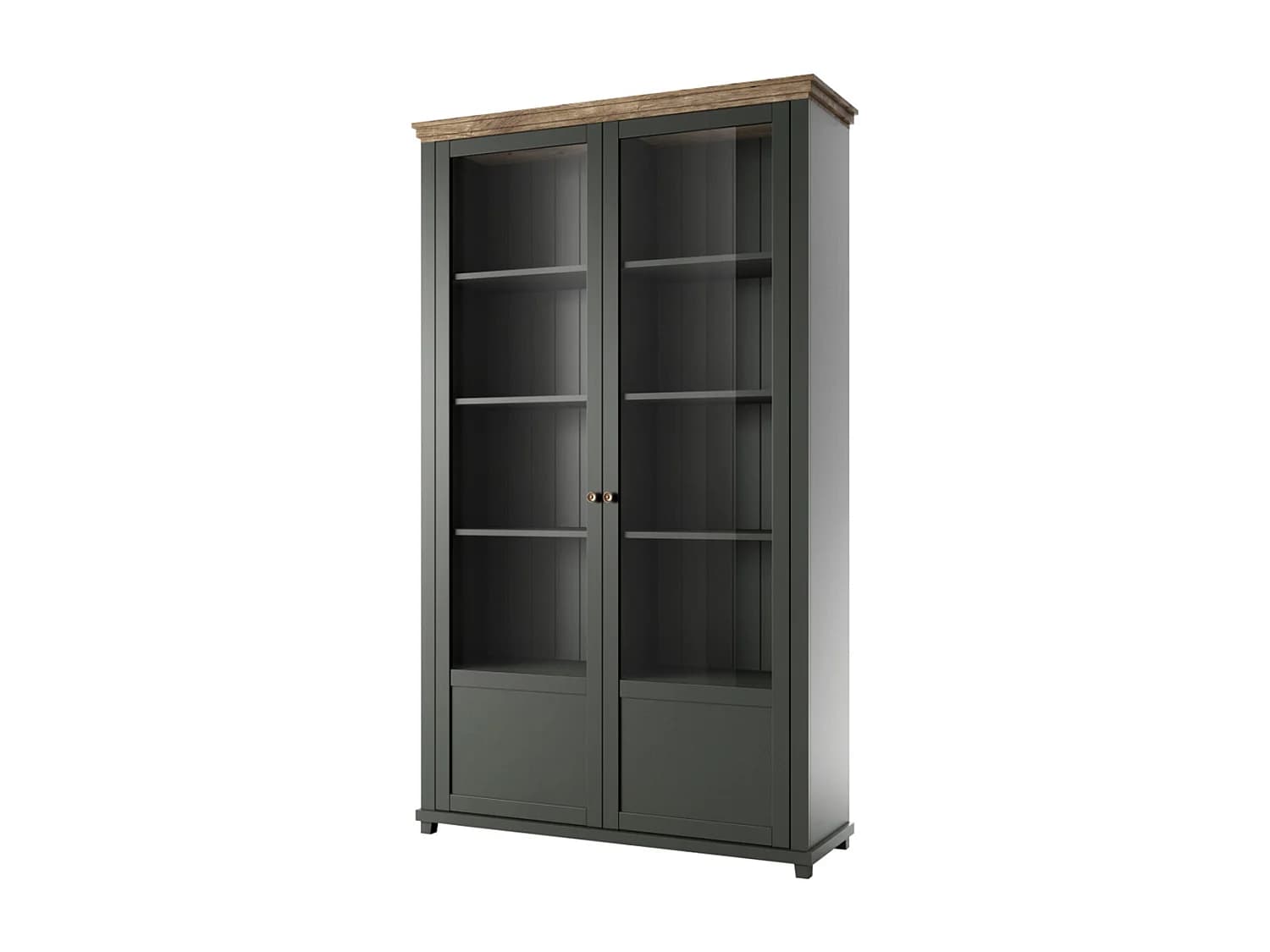 Vaisselier 2 portes Martin Vert et Bois