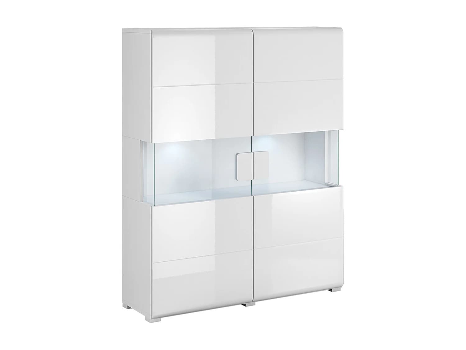 Vaisselier 2 portes avec LED Jules Blanc