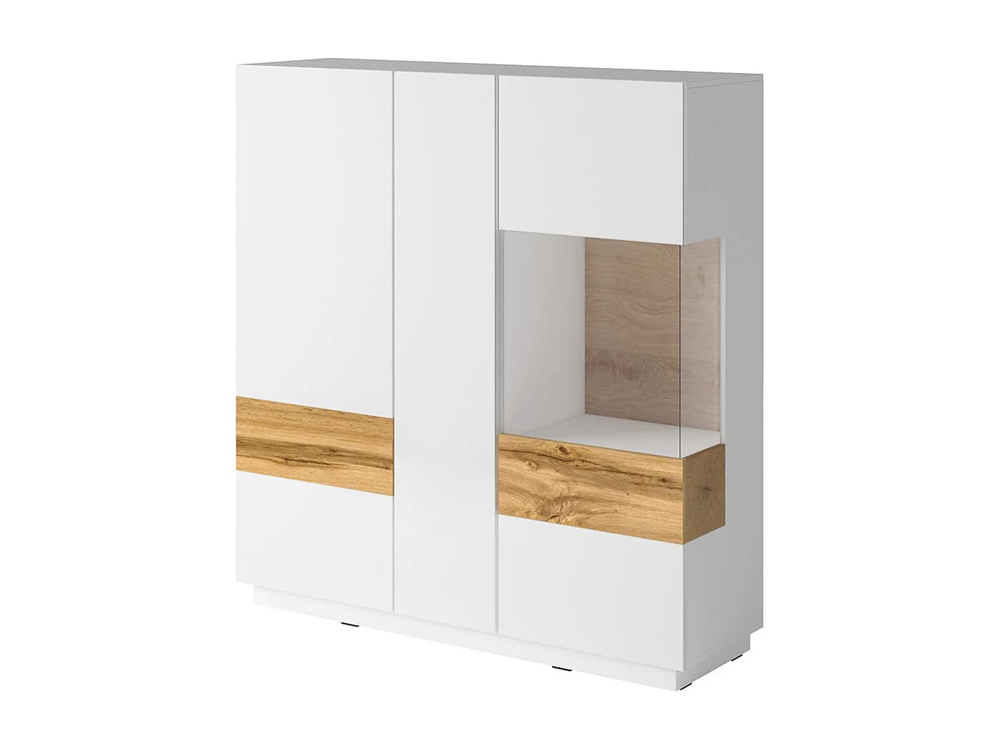 Vaisselier 3 portes Andrea Blanc et Bois