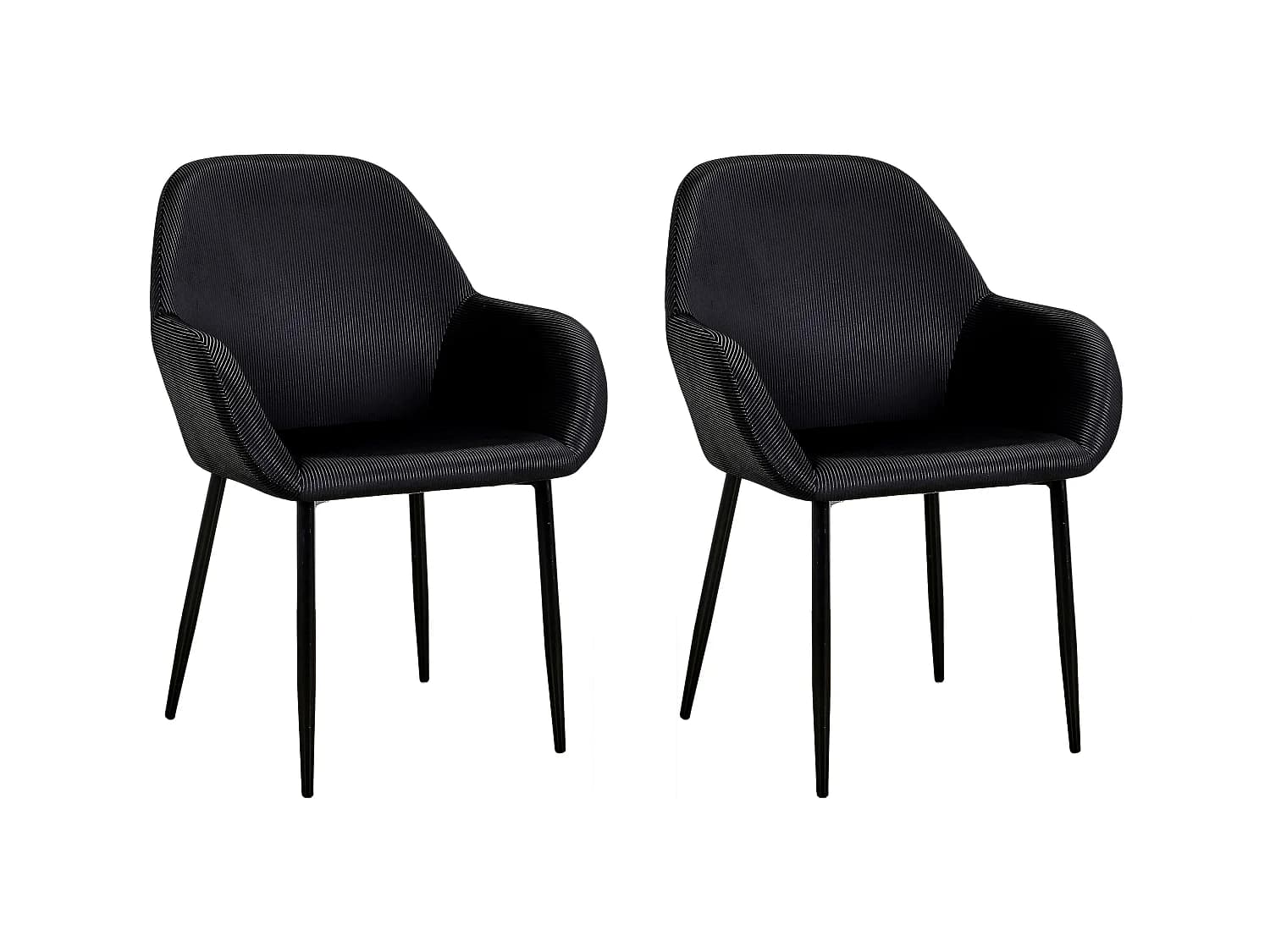 Lot de 2 Fauteuils - HOME DECO FACTORY - Giulia - Velours - Noir