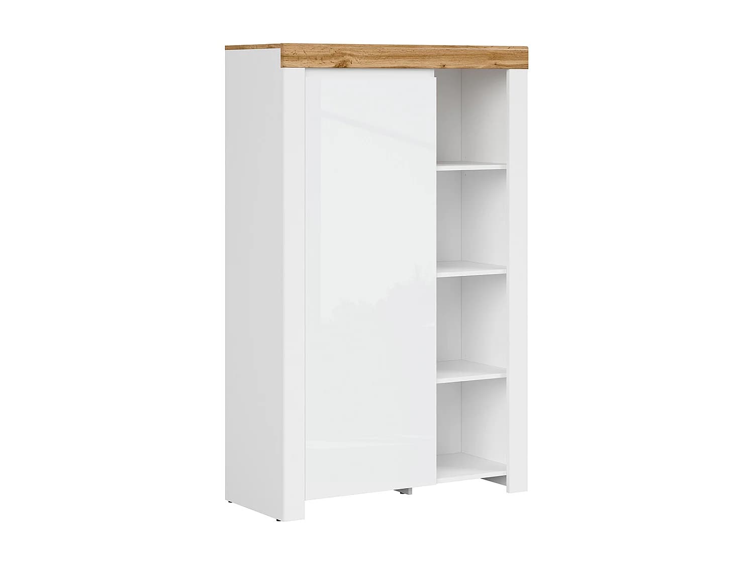 Bibliothèque 1 porte Hella Blanc et Bois