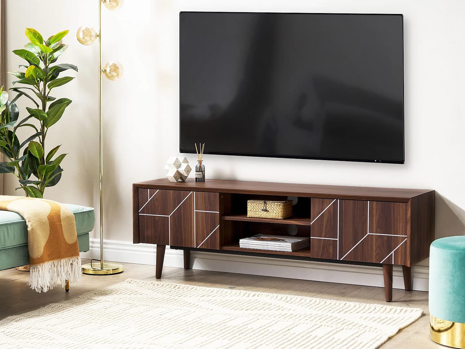 Meuble TV FRANKLIN Marron foncé
