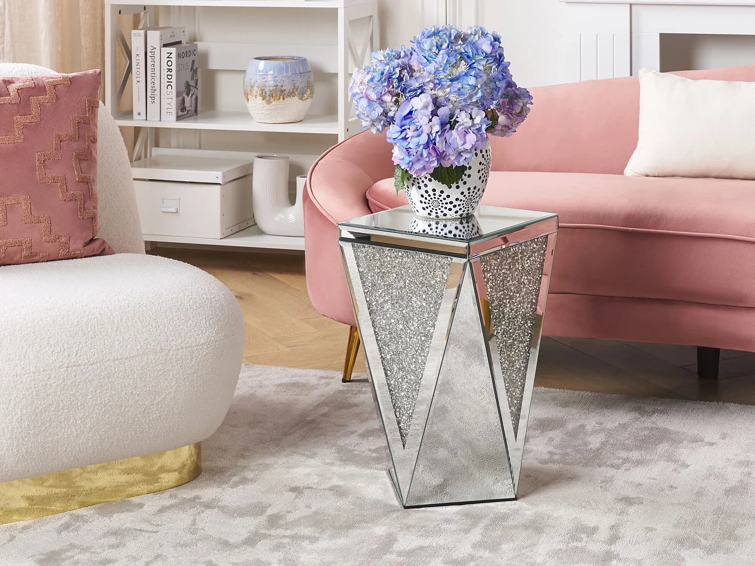 Table d'appoint LUXEY Verre Miroir argenté