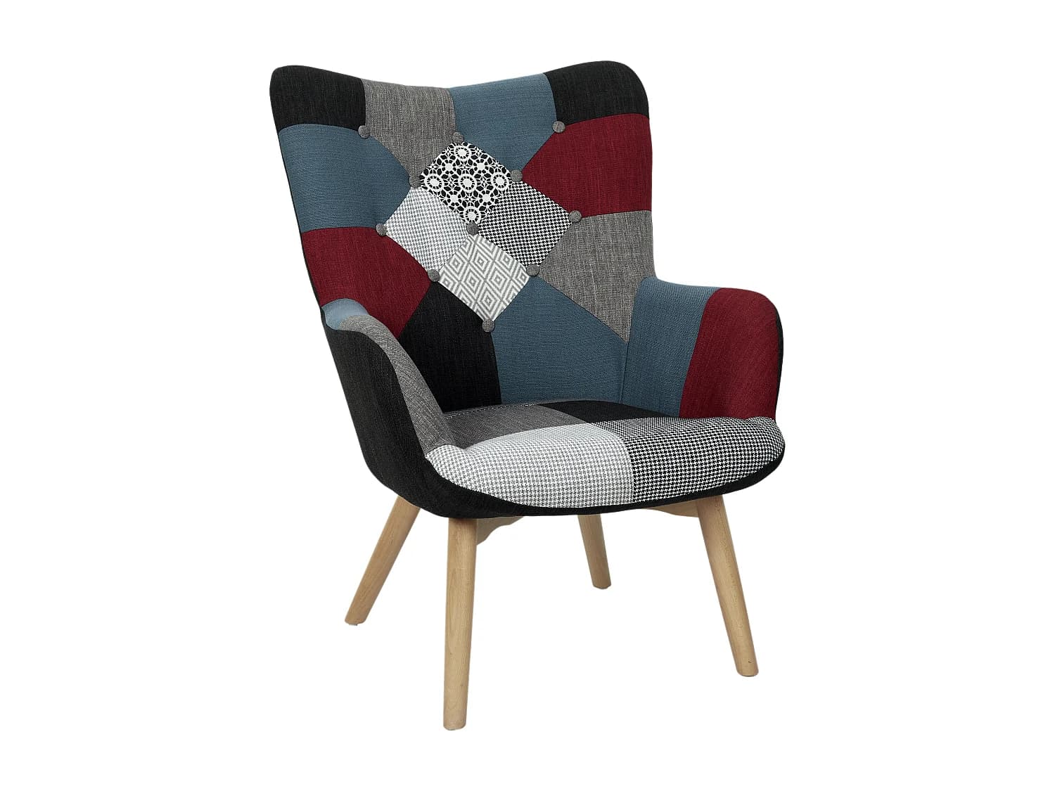Fauteuil - HOME DECO FACTORY - Milano Patchwork - Confortable - Multicolore