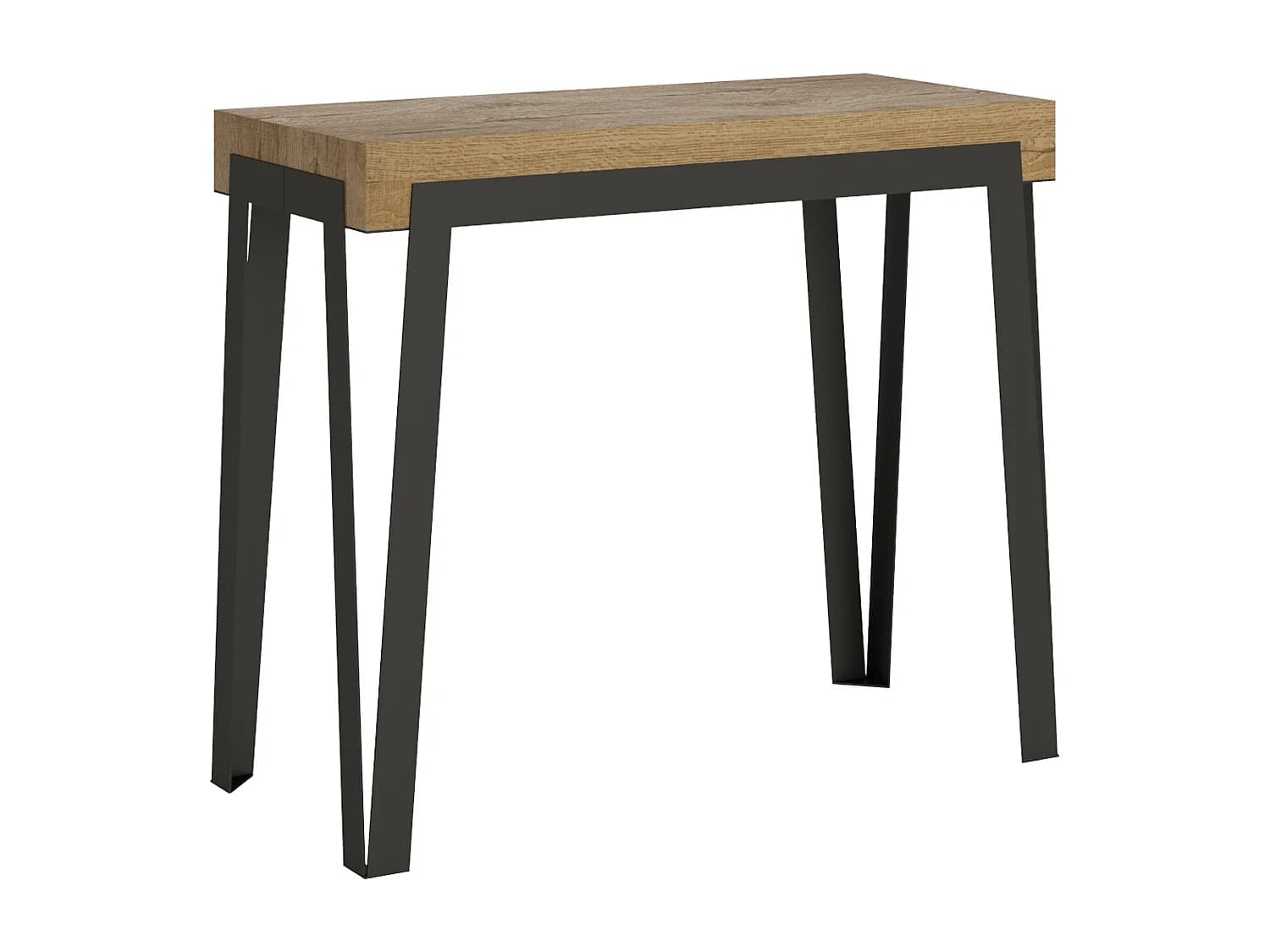Console extensible 90x40/196 cm Rio Small Chêne Nature cadre Anthracite