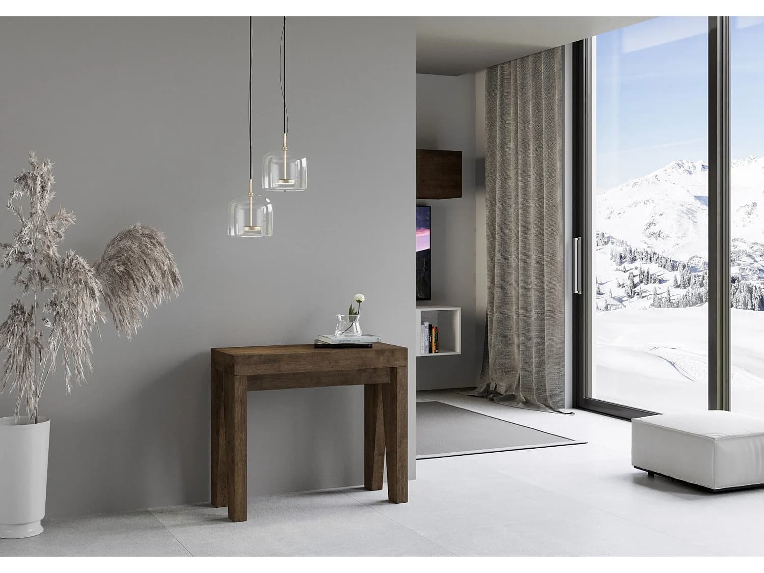 Console extensible 90x40/196 cm Naxy Small noyer