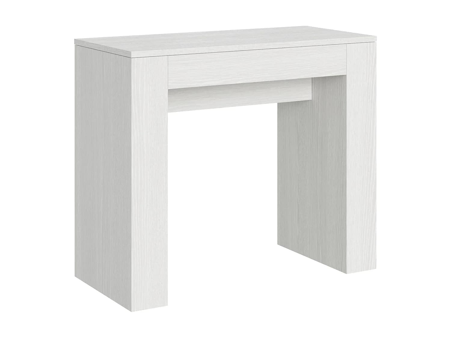 Console extensible 90x42/198 cm Modem Small Frêne Blanc