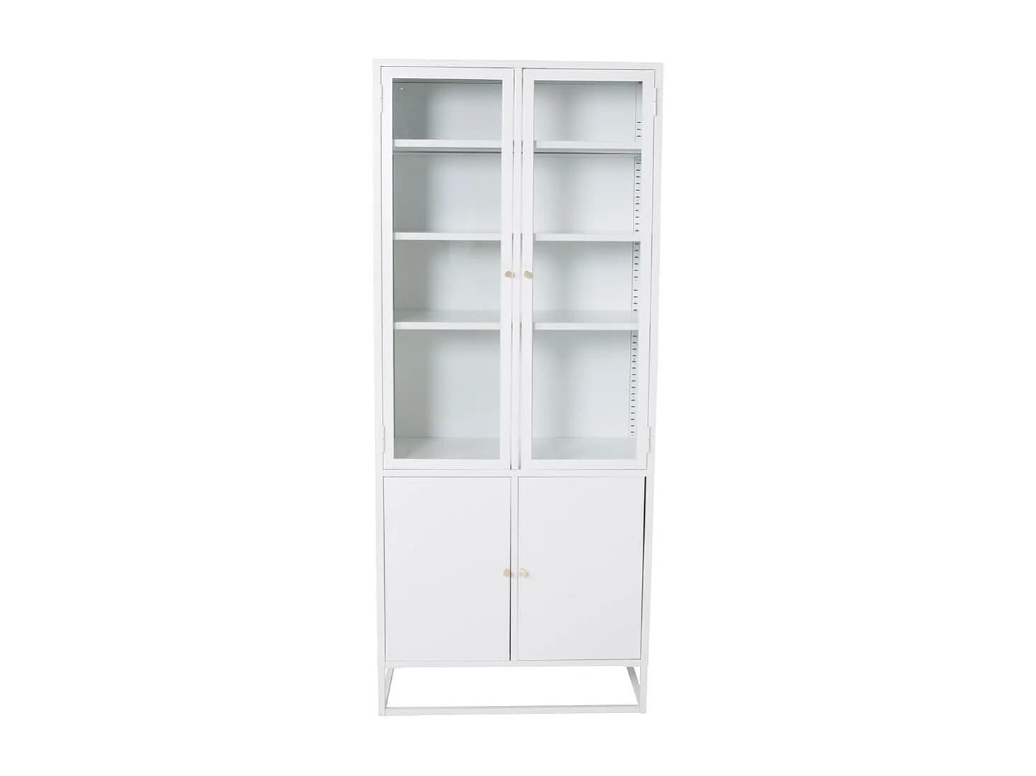 Bakal Armoire vitrine 4 portes vitrées, 5 étagères, blanc.