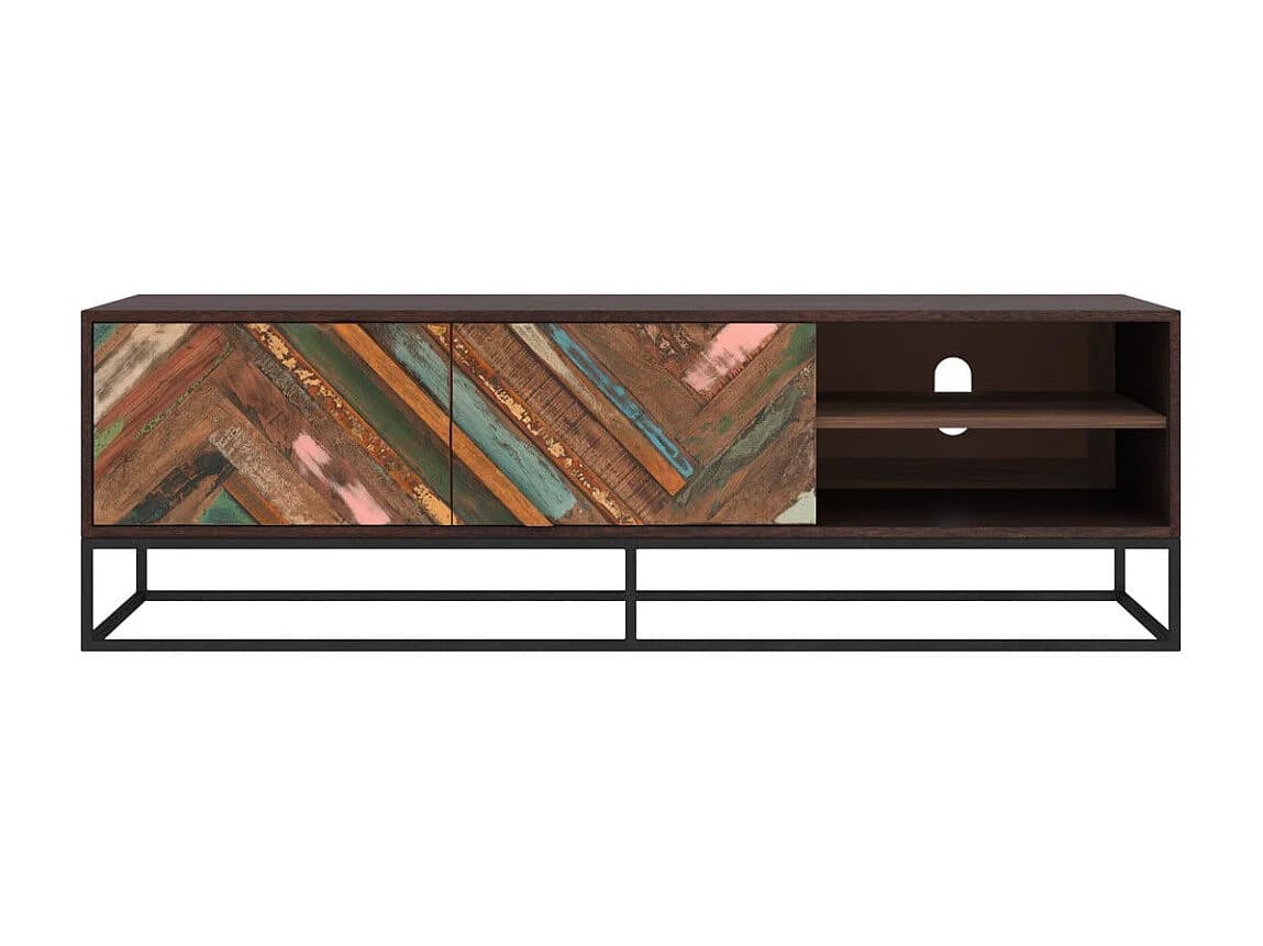 Meuble TV en bois d'acacia et bois recyclé 145 cm - Krabi