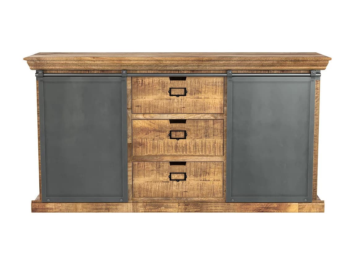 Buffet en bois de manguier massif et métal - Tabuk
