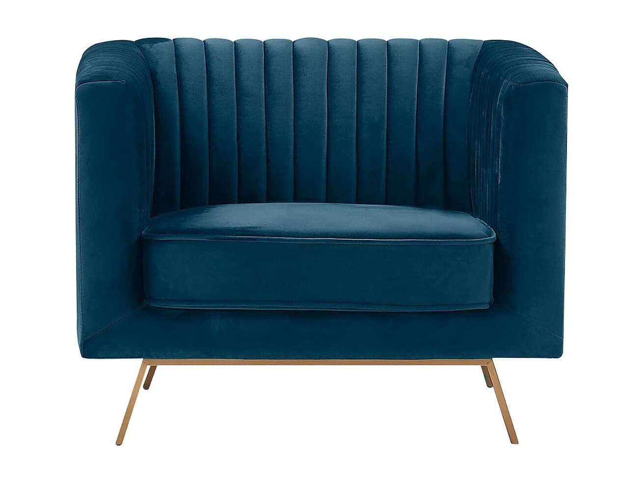 Fauteuil en velours bleu foncé - Gatsby