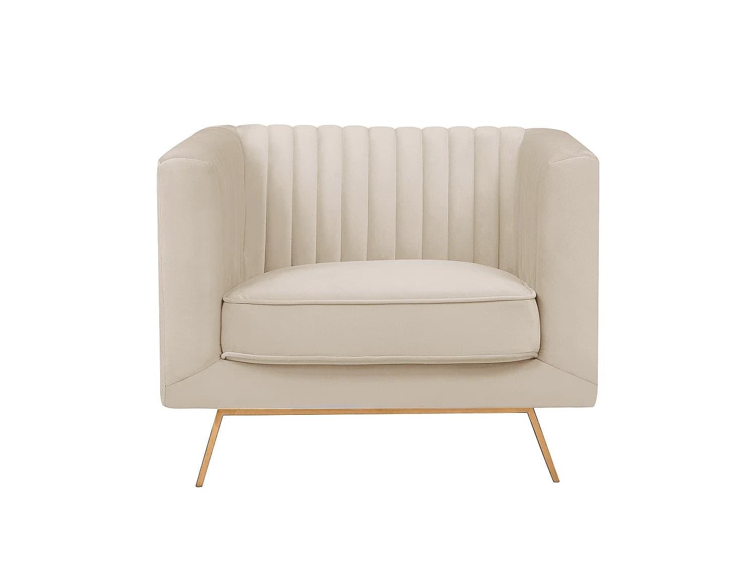 Fauteuil en velours beige - Gatsby