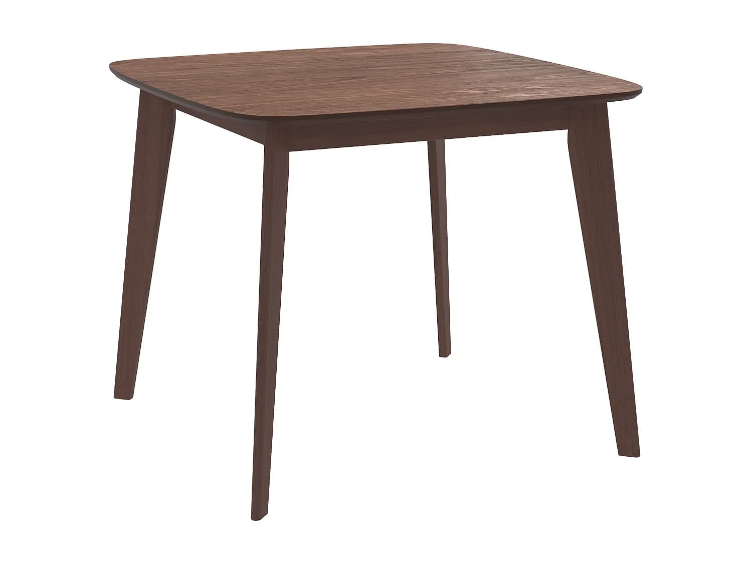 Table carrée 4 personnes en bois foncé finition noyer 90 cm - Julio