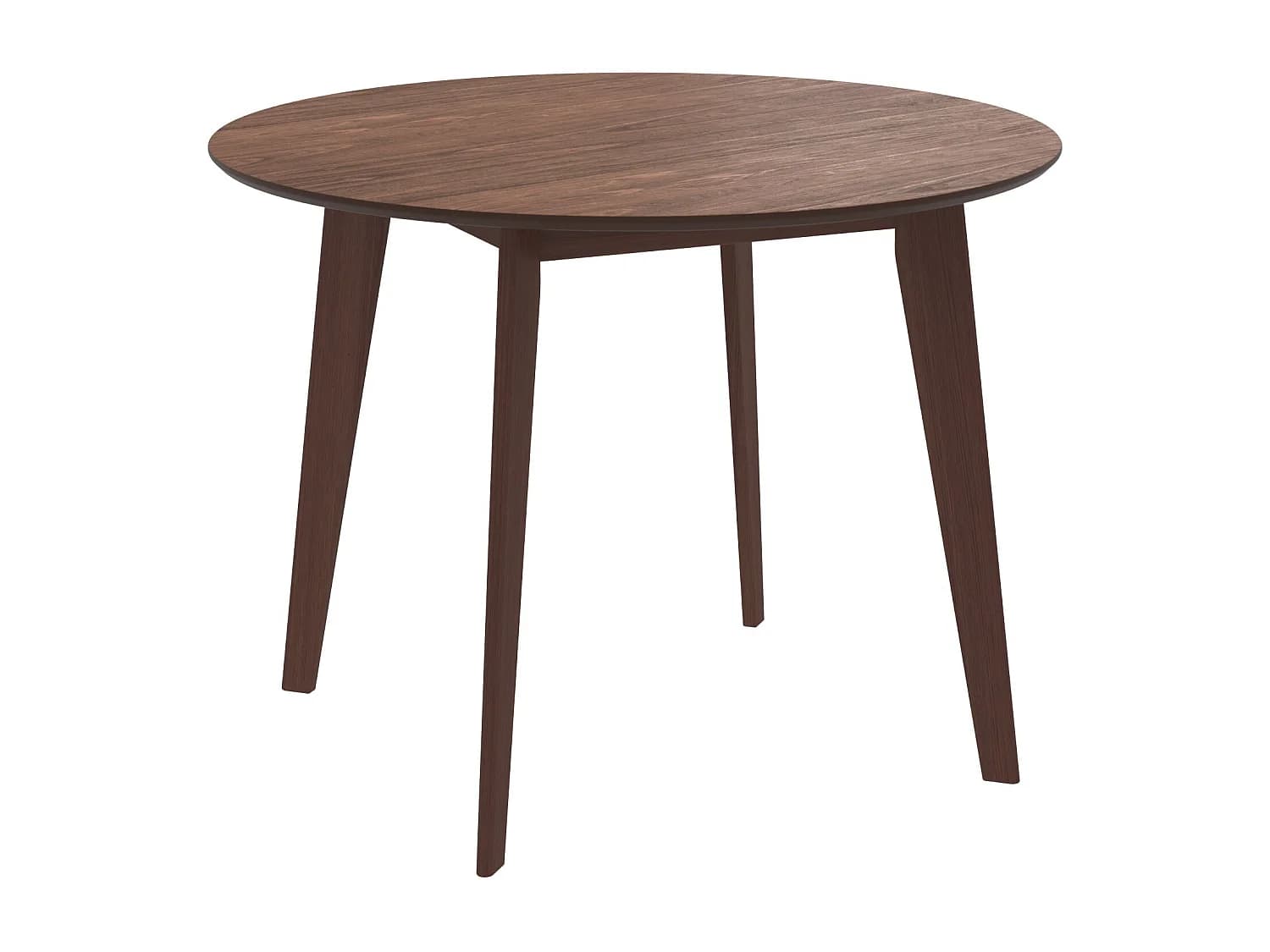 Table ronde 4 personnes en bois foncé D100 cm - Réno