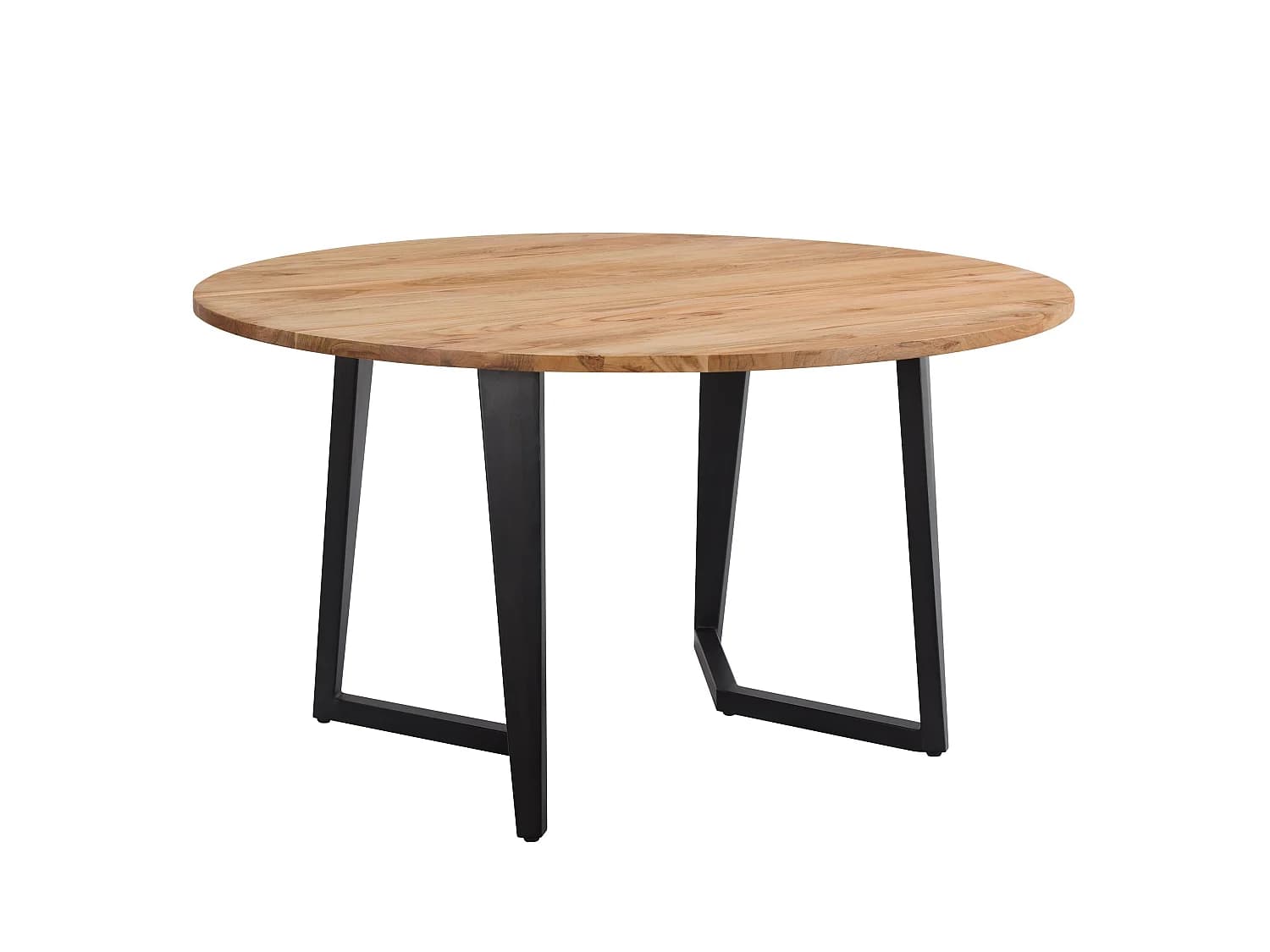 Table ronde 6 personnes en bois d'acacia et métal 140 cm - Moorea