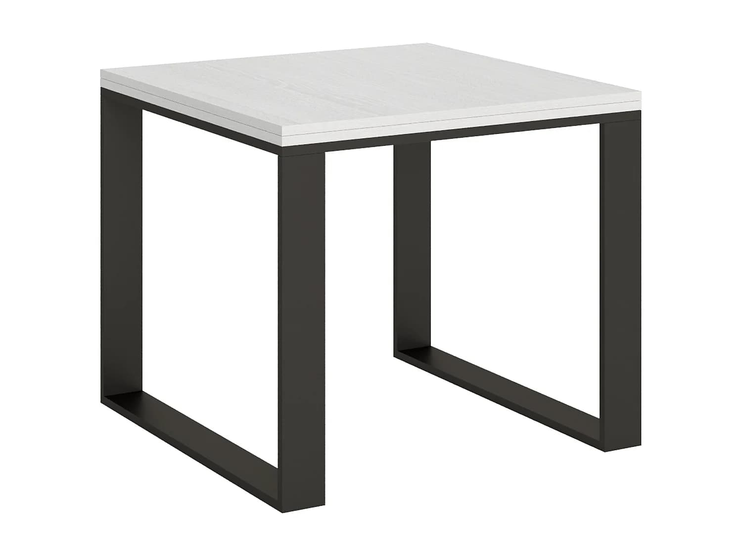 Table extensible portefeuille 90x90/180 cm Tecno Libra Frêne Blanc cadre Anthracite