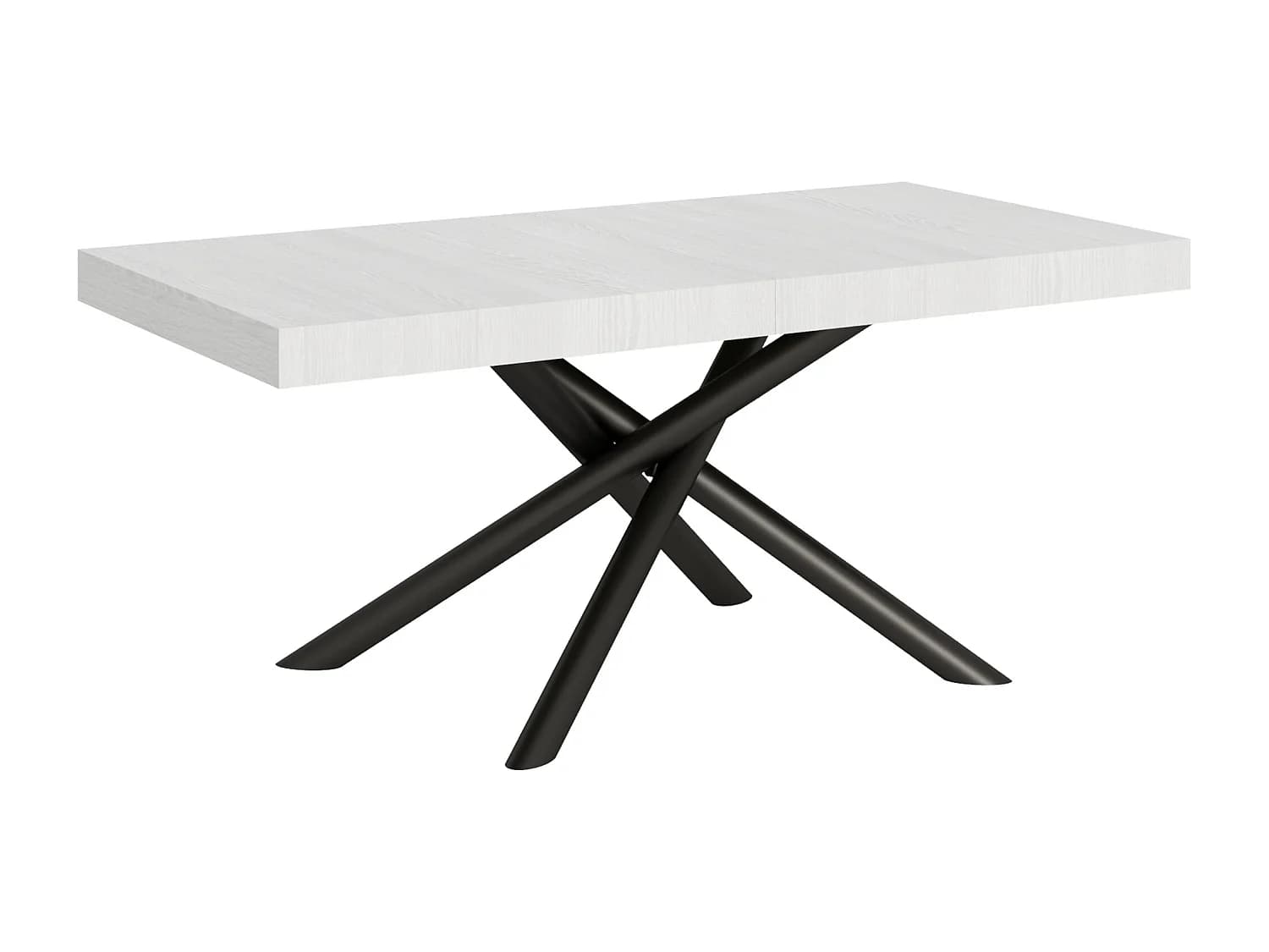 Table extensible 90x180/440 cm Famas Frêne Blanc cadre Anthracite