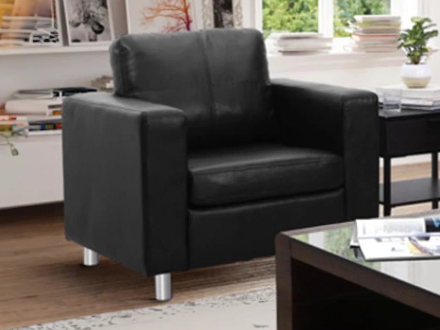 Fauteuil en simili ACKLEY - Noir