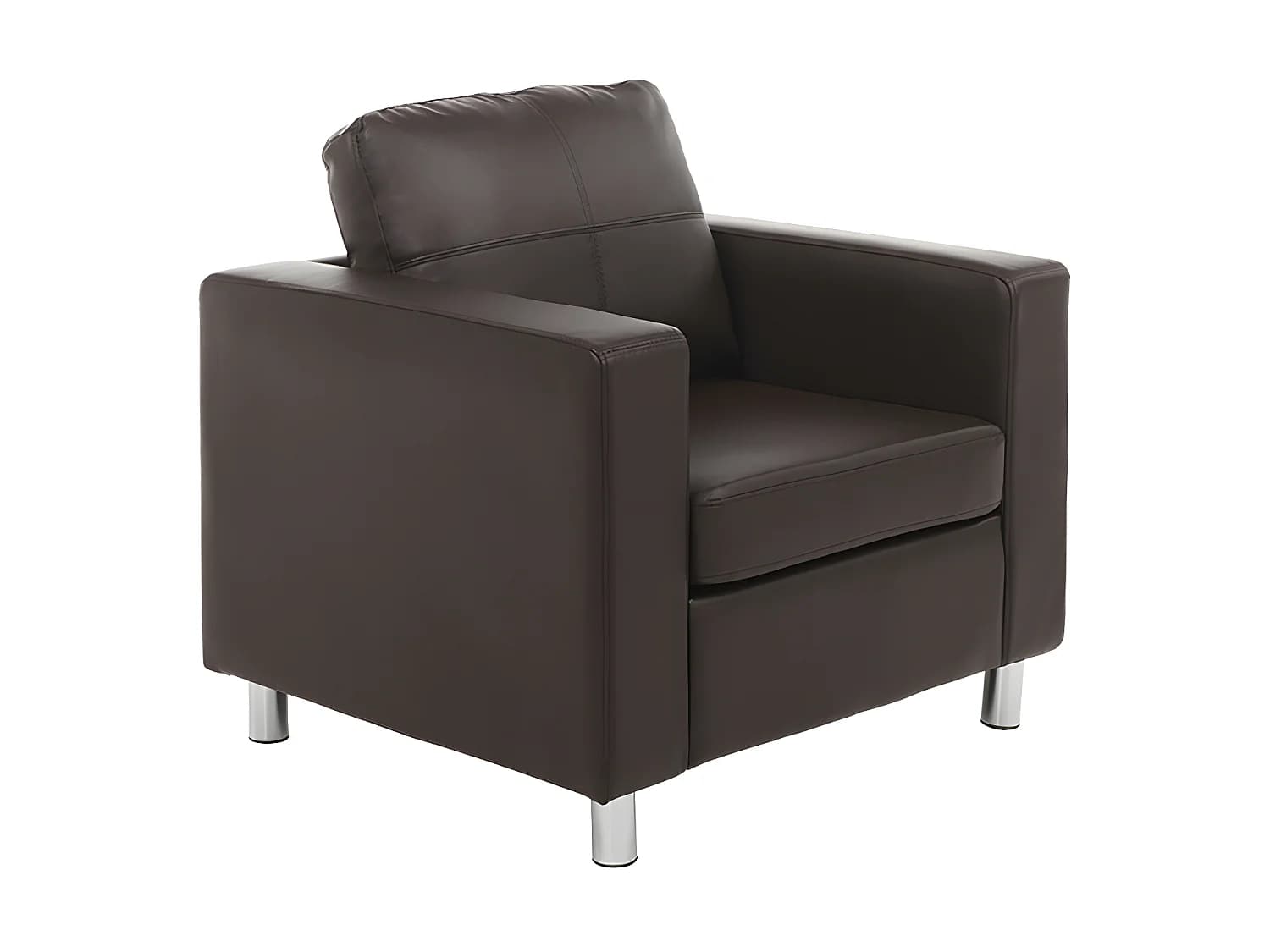 Fauteuil en simili ACKLEY - Marron