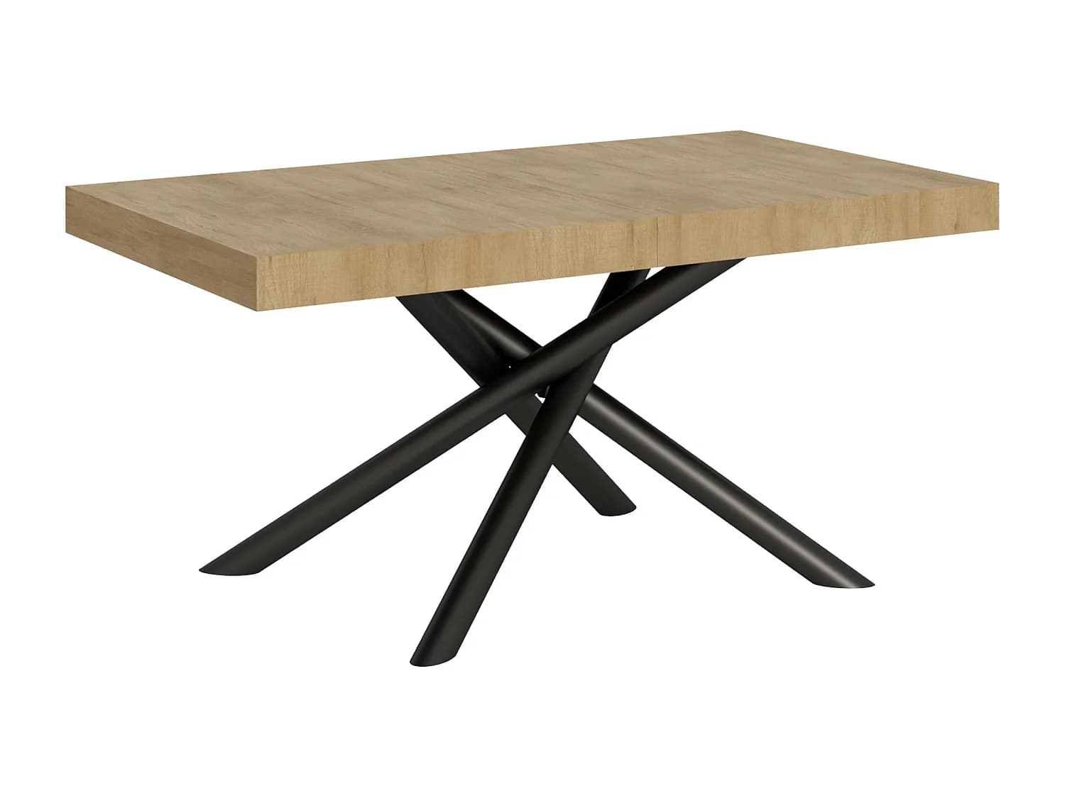 Table extensible 90x160/264 cm Famas Chêne Nature cadre Anthracite